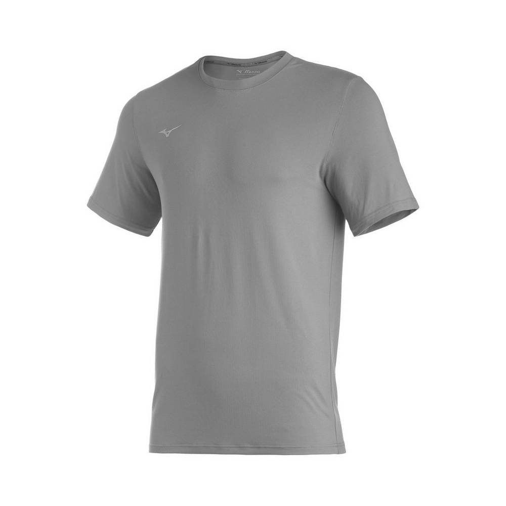 Mens Mizuno Comp Diamond Short Sleeve Crew Baseball T-Shirts Grey Philippines (KELHIR501)